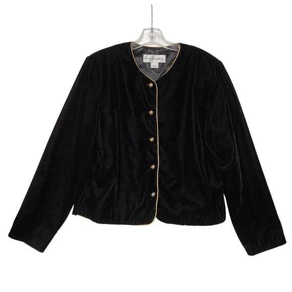 Vintage Norton McNaughton Velvet Cropped Jacket L Purple Gold Button Up Fairy - Picture 1 of 8